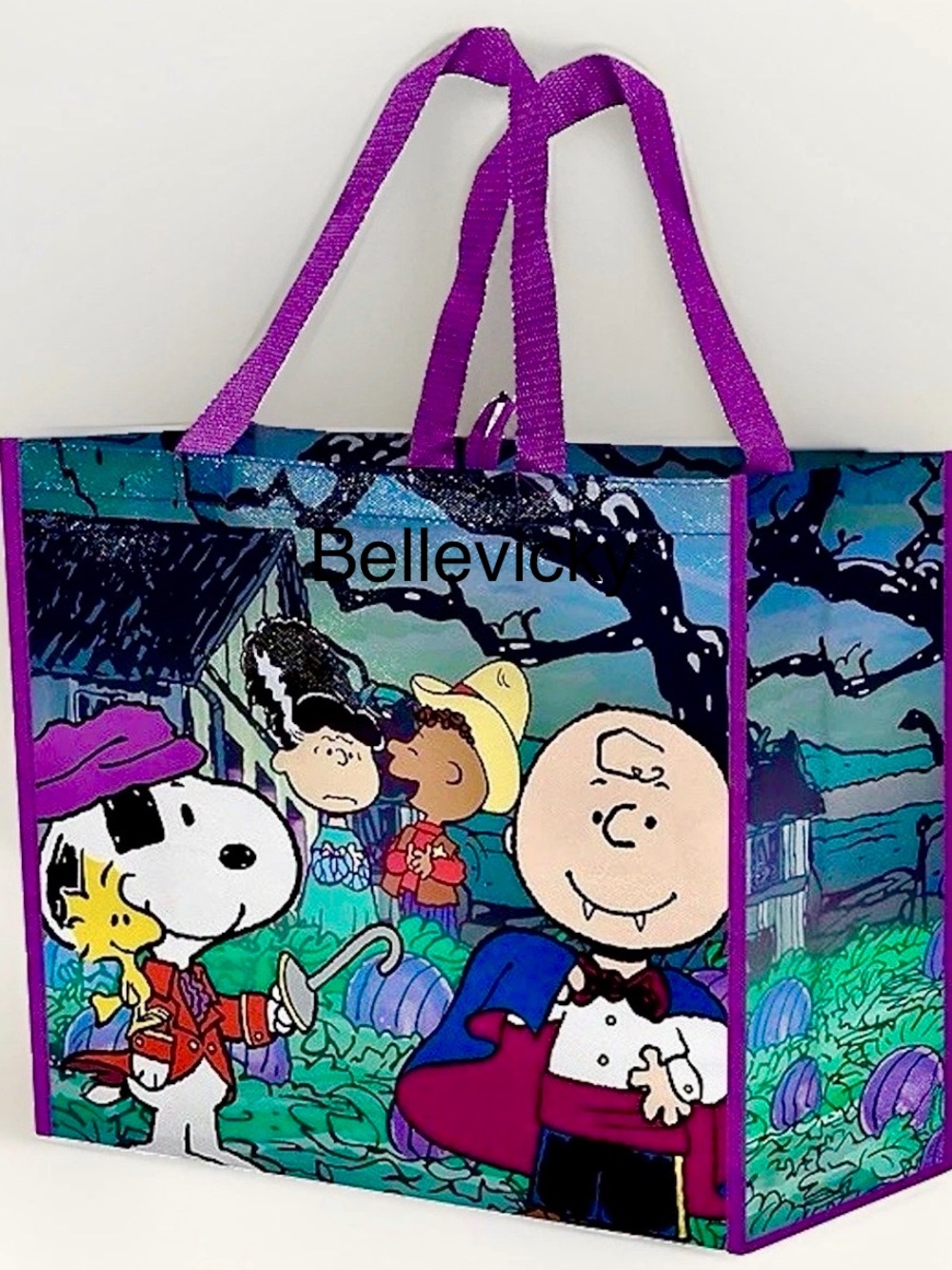 Peanuts Snoopy Charlie Brown Halloween ExtraLarge Tote Bag Reusable Shopping Bag